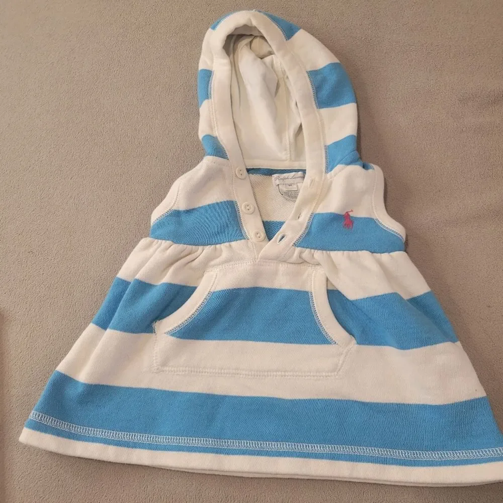 Ralph lauren Striped Hoodie Dress Size 6 months
